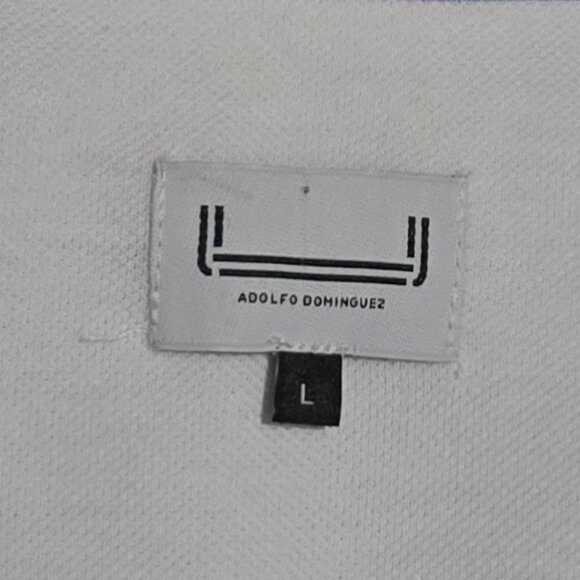 Adolfo Dominguez SS Polo - White Red Blue - Sz L - Picture 3 of 4